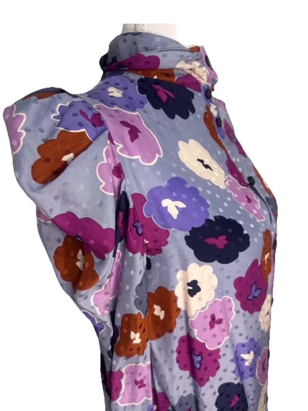 kate spade Purple Floral Puff Sleeve Blouse